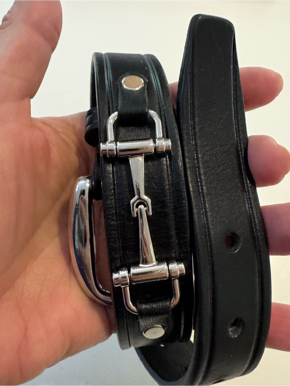 Tory English Bridle Leather Belt - Picture 5 of 10